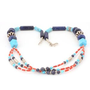 Collar de Lapis Lazuli, Coral y Turquesa